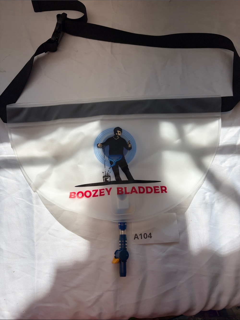 Men’s Clear Hydration/Utility Pouch - White. Boozy bladder